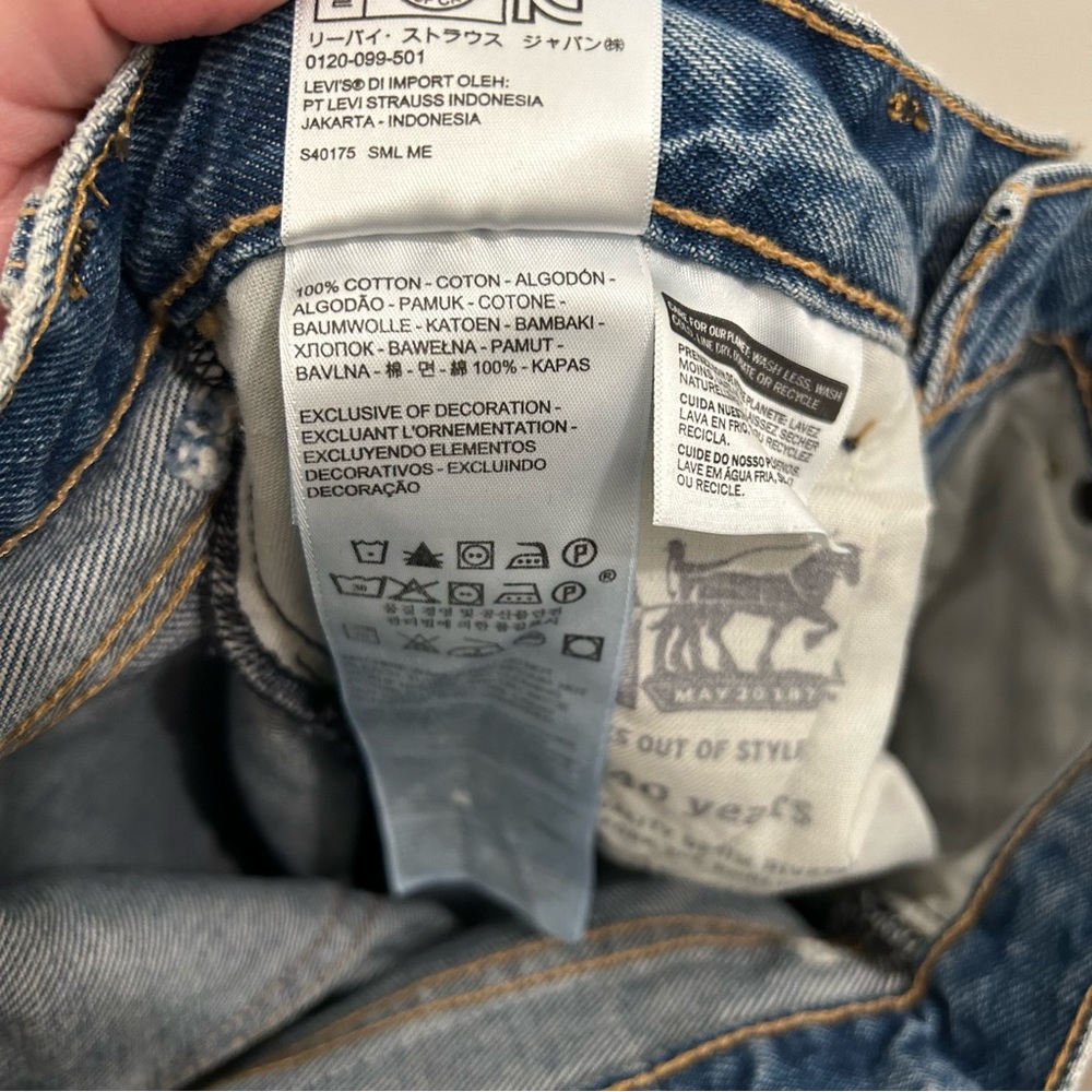 NWT Levi’s 505c Cropped Jeans 25 orange tabbed - Picture 11 of 13